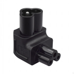 Power Conversion Plug Adapter, IEC320 C6 to C5, Black, Accessories,90 Degree up Right Angled Spare
