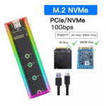 RGB M2 SSD &uuml;mbris M.2 NVMe SATA SSD korpus 10 Gbps M.2 USB l&auml;bipaistva k&otilde;vaketta korpusega NVME PCIE NGFF SATA M/B v&otilde;tmega SSD kettale RGB NVME
