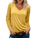 Naiste mood vabaaja pikkade varrukatega V-kaelusega, Raglan varrukatega &uuml;hev&auml;rviline pullover top L sinine