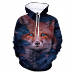 Meeste 3D-tr&uuml;kiga rebase loomaga kapuutsiga pusa Mood Kevad S&uuml;gis Pikkade varrukatega Pulloverid Vabaaja Laste dressipluus T&auml;navastiil Lahedad Kapuutsiga Pusad 3XL
