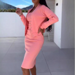 Naiste &uuml;likond Mood Vabaaja Pikkade varrukatega Mantel koos traksidega Kleidikomplekt S&uuml;gis Elegantne &Uuml;hev&auml;rviline Kommuteerimiseks Slim Peo Riietus M