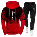 S&uuml;gistalvine mood R&otilde;ivad Spordidress Meeste 2-osaline komplekt kapuutsid + p&uuml;ksid komplektid Meeste dressipluus Sport Joggers dressip&uuml;kste &uuml;likond S