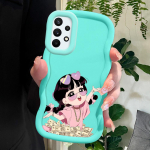 V&auml;rvitud mustriga Big Wave Edge pehmest silikoonmaterjalist Macaron telefoni&uuml;mbris, p&otilde;rutuskindel kaitsev kummist korpus Samsung Xiaomi Poco Redmi jaoks Samsung M32 valge