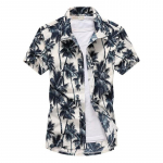 Suvised meeste Hawaii vabaaja kraega s&auml;rgid l&uuml;hikeste varrukatega n&ouml;&ouml;biga kookosp&auml;hklipuu printiga rand lilleline mood vintage r&otilde;ivad M