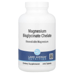 Lake Avenue Nutrition, Magneesiumbisgl&uuml;tsinaadi kelaat, TRAACS&reg;-iga, 200 mg, 240 tabletti (100 mg tableti kohta)