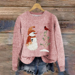 Naiste mood vabaaja pikkade varrukatega j&otilde;ulutr&uuml;kiga kaelusega villane kootud pullover XL