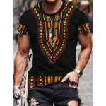 Aafrika etnilise mustriga T-s&auml;rk meestele Tribal Dashiki 3D prinditud s&auml;rgid Suvised vabaaja l&uuml;hikeste varrukatega T-s&auml;rgid &Uuml;markaelusega topid 4XL