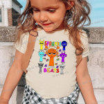 Sprunki Oren Beats Print Kids T-s&auml;rk 2025 Uus l&uuml;hikeste varrukatega kaelusega mood T-s&auml;rgid poisid t&uuml;drukud Incredibox m&auml;ngu multifilmi topsid 110