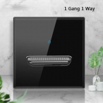 Mustast karastatud klaasist seina l&uuml;lituspaneel LED 1-4Gang Retro l&uuml;litusvalgusti l&uuml;liti EL &Uuml;hendkuningriigi standardid 2USB pistikupesad, Euroopa 16A pistikupesa