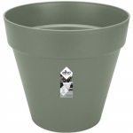 ELHO Pot de fleurs Rond LOFT URBAN - Plastique - Perc&eacute; - R&eacute;servoir - Avec roulettes - &Oslash;38,5 x H35,3 cm - Vert