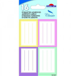 16 &eacute;tiquettes adh&eacute;sives scolaires - Rectangles - Pastel