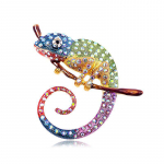 Uus teemantv&auml;rvi kameeleonpross: Rhinestone Lizard Pin &otilde;limaali kujundusega YNCP6173 sinine
