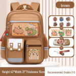 Kapiibara Suure mahutavusega kerge seljakott 1.-6. klassidele: Mustuskindel ja armas poistele ja t&uuml;drukutele large