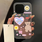 Mobiiltelefoni&uuml;mbrised iPhone 11 13 15 Pro Max 12 14 Pro Max &uuml;mbrisele iPhone 16 15 Plus 13 Pro 12 j&auml;&auml;tunud tekstuuriga maalitud koomiksililled iPhone 11 valge