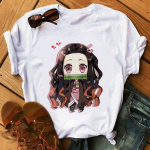 Kimetsu No Yaiba Kamado Nezuko Graphic Print T-s&auml;rk Naiste l&uuml;hikeste varrukatega topid Naiste suvine T-s&auml;rk Multikas T-s&auml;rk Riided S