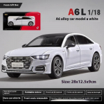 1/18 Skaala A6 L Sulamist Auto Diecast Metallmudel Simulatsioon Heli Valgus Tagasit&otilde;mmatav M&auml;nguasi Kogumiseks V&auml;ljapanek Kaunistus Kingitus Lastele valge