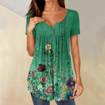 Naiste tuunikatopid Riietuvad vabaaja suvised l&uuml;hikeste varrukatega s&auml;rgid, avarad plisseeritud Boho top XXXXXL