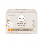 Valige &uuml;ks neljast Good Feeling orgaanilisest puuvillast pleegitamata h&uuml;gieenisideme t&uuml;&uuml;bist (keskmine / suur / &uuml;lipikk / lainer) Unbleached Liner Long 27P