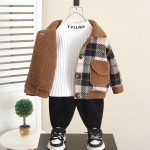 6540 poiste sametvoodriga villane mantel &ndash; laste s&uuml;gis/talv 2024 Korea stiilis top 110 cm