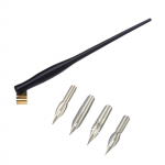 Klaasist sulepea hoidik 4 vahetatava otsaga Vaiksulepea hoidik Reguleeritav metall&auml;&auml;rik algajale kunstnikule kirjutamiseks kuld