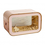 L&auml;bipaistev puidust rahakarp suure mahutavusega notsu panga m&uuml;ndikarp lastele t&auml;iskasvanutele isetegemise koomiksiga raha s&auml;&auml;stmise &uuml;mbris hoiupurgi kaunistuseks S