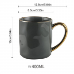 P&otilde;hjamaade stiilis kuld&auml;&auml;rega kruus k&auml;epidemega Kerge luksuslik keraamiline kohvitass Teetass Piimamahl Veetass Kodu paarile Kingitus Joogin&otilde;ud 400ml