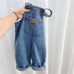 Baby Boy Solid Denim Kombinesoonid Laste Jean P&uuml;ksid Imiku Jumpsuit Laste Riided Laste Kombinesoonid S&uuml;gises T&uuml;drukute Komplektid 80cm