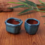 Mini Taimepotid Lillepott Aukudega Aed Hiina Stiilis Bonsai Lillepott Lilla Liiva K&auml;sit&ouml;&ouml; Taimepott Istutusmasin Kodu Kaunistus sinine