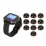 Juhtmevaba kelneri kutsumiss&uuml;steem 1 kuni 10 vibratsiooniga helisignaaliga m&auml;rguanne Laetav restorani piiparite s&uuml;steem UK Plug