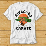 230 Gsm 100% puuvillane Karate Kid T-s&auml;rk Miyagido film Daniel Cobra Kai TV 80 Retro kingitus T-s&auml;rk 2005 XXS valge