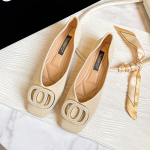 Naiste Lamedad Kingad Metallpandla Kaunistus Ballerina Kingad Kontori Daam Slip-on Nahast Mokassiinid Naiste Kevadmoe Suurused 33-43 33 pruun