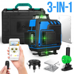 16 rida 4D lasertaseme isetasanduv 360 horisontaalne ja vertikaalne rist &uuml;liv&otilde;imas roheline lasertaseme rakendus/Bluetooth 8 Lines