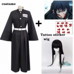 Anime Kimetsu No Yaiba Tokitou Muichirou Cosplay Kost&uuml;&uuml;mid Kisatsutai vormiriietus Parukas Halloweeni kost&uuml;&uuml;m T&auml;iskasvanud Lapsed XXL