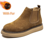 Meeste Retro Suede Nahast Uus Saabumine Chelsea Saapad Meeste Mood Ankel Saapad Meeste Vabaaja Briti Stiilis L&uuml;hikesed Saapad K&otilde;rge S&auml;&auml;rega Jalan&otilde;ud 38 gray