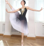 Pikk T&auml;iskasvanud Naised Lapsed Balleti Tutu Kleit Gradient Moodsad Tantsukost&uuml;&uuml;mid Etendus Ballerina &Scaron;ifoon Balleti Kleit M must