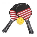 2 tk Pickleballi reketid Vastupidav puit PP Mugav k&auml;epide Kerge Pickleballi komplekt 4 palliga