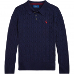 Polo Ralph Lauren FW24 Logoga tikitud pikkade varrukatega dressipluus Laste dressipluus Sinine 323951125-001 S