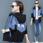 Naiste s&uuml;gisjoped Causal kapuutsiga tuulejakk Famale p&otilde;himantel t&otilde;mblukk Kerge jakk v&auml;lisr&otilde;ivad S sinine