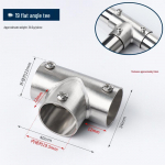 Roostevabast terasest &uuml;mmargune torukonnektor riidepuu ja riiuli &uuml;henduskoht T-liitmik 19 Flat-angle Three-way