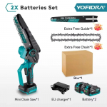 YOFIDRA 8-tolline harjadeta elektriline kettsaag juhtmeta laetav puidut&ouml;&ouml;tlemise aiasae t&ouml;&ouml;riist Makita 18 V aku jaoks 2 Battery Paper Box