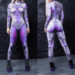 3D digitaaltr&uuml;kk Lavakost&uuml;&uuml;mid T&auml;iskasvanutele Halloweeni &Uuml;ritused Karnevali Teemapidu Cosplay Riietus M&auml;ngimine Jumpsuit Adults S