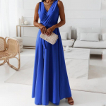 2025 Suvine Paeltega &Uuml;hev&auml;rviline V-kaelusega &Otilde;htune Pikk Kleit Medium