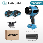 YOFIDRA 350M/S Harjadeta Elektriline Turboventilaator 3000W Juhtmevaba Jeti Lume Lehe Tolmu &Otilde;hupuhumise T&ouml;&ouml;riist Makita 18V Akule 2PCS 388VF Battery