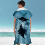 T&auml;iskasvanu ja lapse kiiresti kuivav kapuutsiga mikrokiust rannar&auml;tik hommikumantel Microfiber Towel Fabric Adult 110*75CM