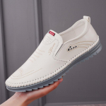Retro Klassikalised Loaferid Kerged Nahast S&otilde;idujalatsid &Otilde;mblusega Mugavad Meeste Vabaaja Slip-on Jalan&otilde;ud Kevad Suvi 38 valge