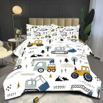3-osaline armas auto tekikoti komplekt, king size, veoauto traktori voodipesukomplekt teismelistele, Voodipesukomplekt magamistoale, hotellile 135x200cm-EU-Single