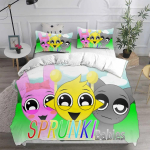 Uus 3D-tr&uuml;kiga m&auml;ngu Sprunki voodipesukomplektid Voodikate Tekikate Tekikate Padjap&uuml;&uuml;r 2-3 osaline komplekt Laste T&auml;iskasvanute Magamistoa Kaunistus 70x133cm 2pcs