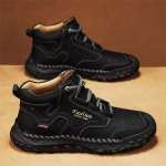 Talv/S&uuml;gis Meeste K&auml;sitsi Valmistatud Vabaaja Nahast Vabaajajalatsid K&otilde;rged Saapad Nahast Kingad Meestele Pehmed ja Mugavad Libisemiskindlad Pahkluusaapad 40 must