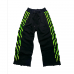 ZYLLO K&uuml;&uuml;nis Kolme Triibuga Fluorestseerivad Dressip&uuml;ksid Y2K Streetwear Hip Hop Isiksus Helendavad Vabaaja P&uuml;ksid Puuvill N&ouml;&ouml;riga Joggerid S must