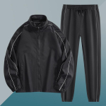 Kevadine ja s&uuml;gisene meeste vabaaja spordikomplekt p&uuml;stkraega, kaheosaline komplekt 6XL must
